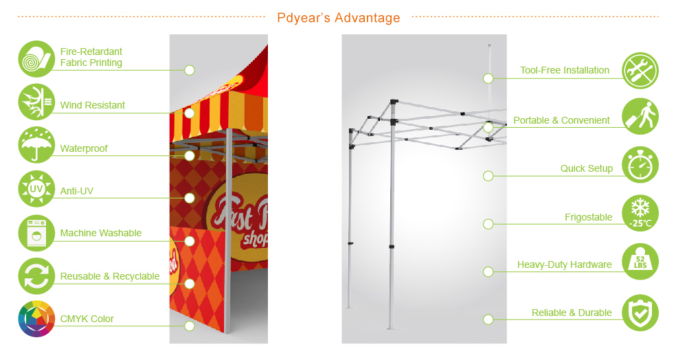 6.5x6.5FT 2x2M Trade show custom print Pop Up Tents,PDYEAR GROUP,6.5x6.5FT 2x2M Trade show custom print Pop Up Tents