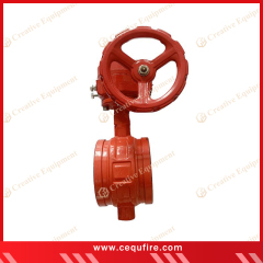 Groove type butterfly valve for flow control in fire protection and industrial pipelines