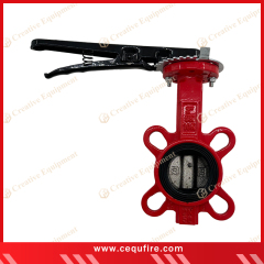 Wafer type butterfly valve for flow control in fire protection and industrial pipelines

