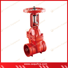 Grooved OS&Y gate valve with visible stem for fire protection and industrial pipelines

