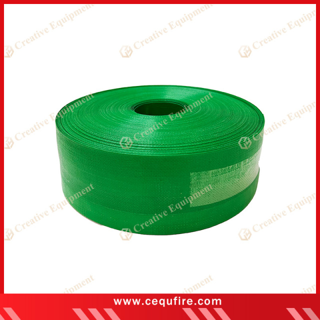 Green PE braided layflat hose for high-pressure irrigation and industrial water delivery
