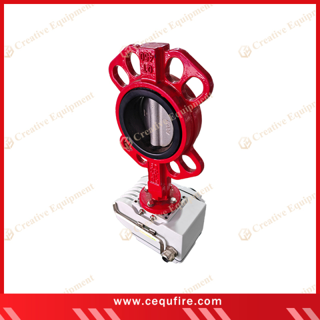 <img src="motorized-butterfly-valve.jpg" alt="CEQU Motorized Wafer Type Butterfly Valve for automated flow control in industrial and HVAC systems" />
