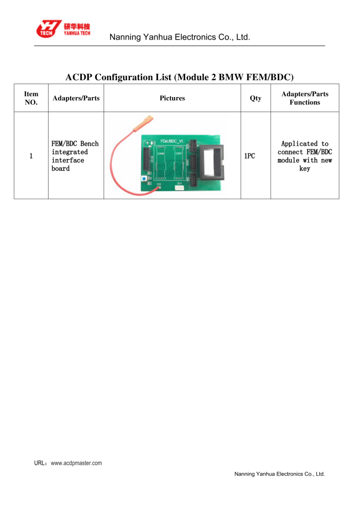 Yanhua ACDP Module 2 BMW FEM/BDC Module for IMMO Key Programming Odometer Reset Module Recovery with License A50A A50C