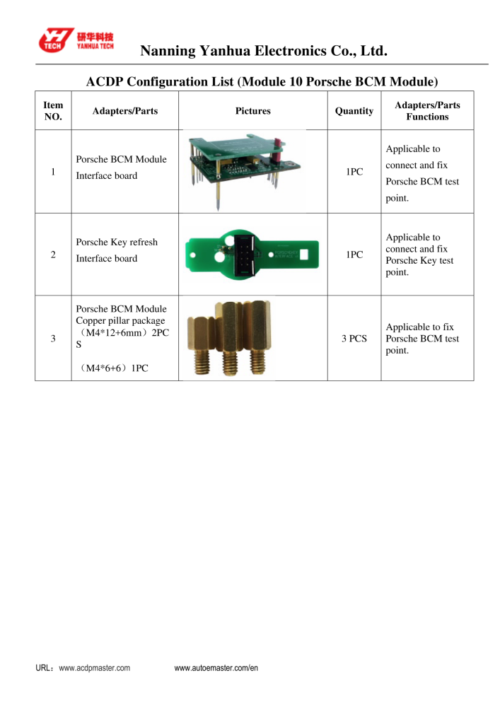 Yanhua ACDP Module 10 Porsche BCM Key Programming for Porsche 2010-2018 Add Key&All Keys Lost Key with License A900