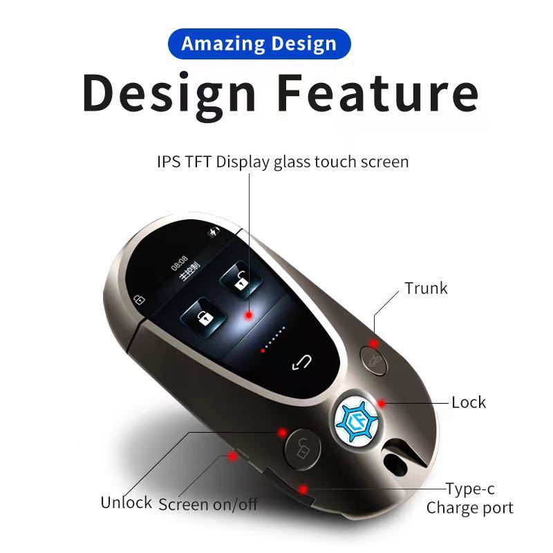 Newest K700 Keyless Entry Universal Touch Smart LCD Key for BMW Benz Audi Land Rover Buick Honda VW Toyota Ford Fiat Original Cars with One-key Start