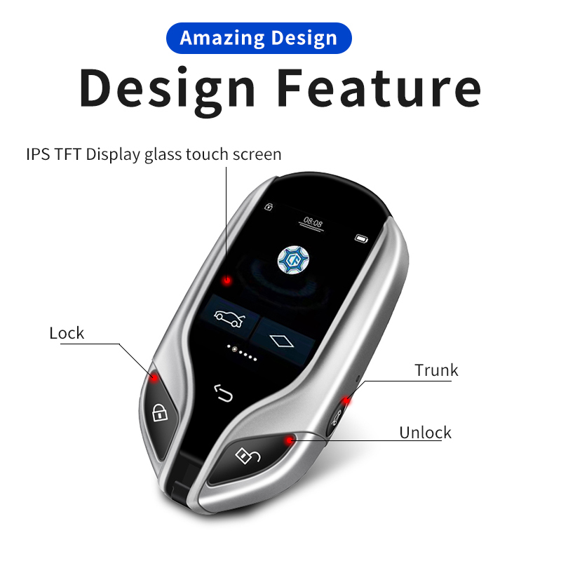 New K911 Modified Universal Mobile Control LCD Smart Key For BMW For Kia For Benz Keyless Entry Anti-loss Alarm English Digital
