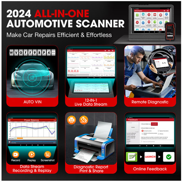 2024 New - LAUNCH X431 PRO V 5.0 Car Diagnostic Tools Auto OBD2 Scanner Full System ECU Coding Active Test Free Shipping