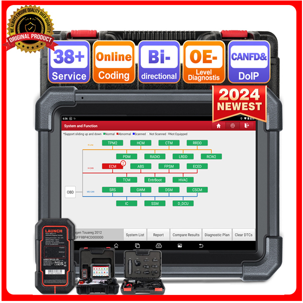 Global Version New 2024 Launch X431 PRO3 ACE Diagnostic Tool Supports Online ECU Coding Topology Map CANFD DoIP SGW 38+ Service Functions