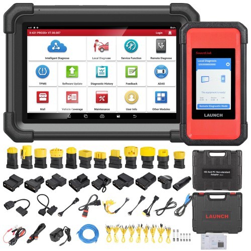 Global Version LAUNCH X431 PRO3S+ SmartLink HD Diesel Gasoline 12V 24V Bi-Directional Scan Tool Supports ECU Coding CANFD DOIP, Topology, FCA SGW