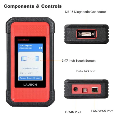 Global Version LAUNCH X431 PRO3S+ SmartLink HD Diesel Gasoline 12V 24V Bi-Directional Scan Tool Supports ECU Coding CANFD DOIP, Topology, FCA SGW
