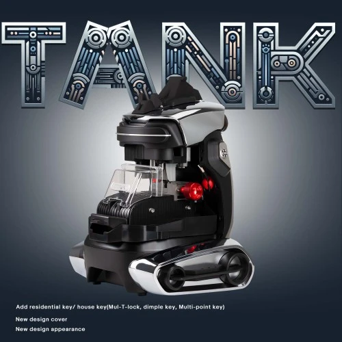 2024 Bluetooth 2M2 TANK 2 Pro CNC Key Cutting Machine Without Battery Adds Household Key Cutting Protective Shell Mobile App Control
