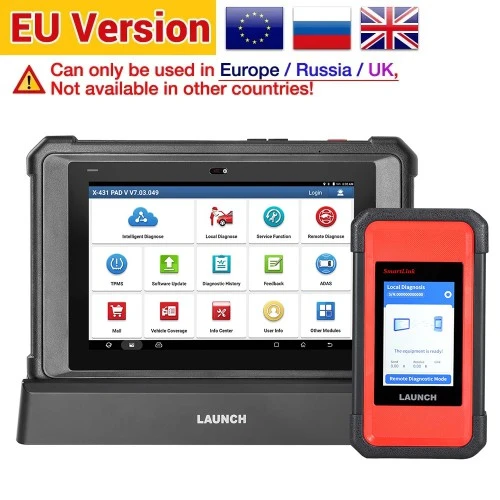 2024 LAUNCH X431 PAD V Elite Bi-Directional Diagnostic Scanner with SmartLink Supports CAN FD DoIP ECU Programming Topology Map