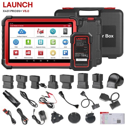 Global Version LAUNCH X431 PRO3S+ SmartLink HD Diesel Gasoline 12V 24V Bi-Directional Scan Tool Supports ECU Coding CANFD DOIP, Topology, FCA SGW