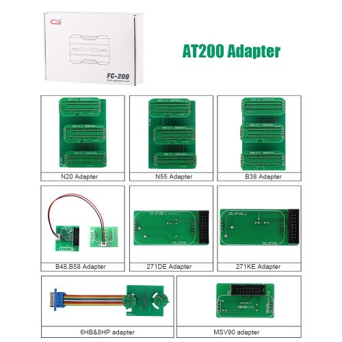 CGDI CG FC200 ECU Programmer ISN OBD Reader with New Adapters Set for 6HP 8HP MSV90 N55 N20 B48 B58 - No Disassembly Required
