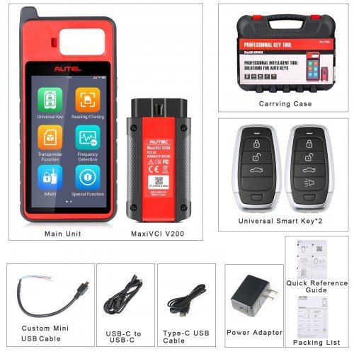 Newest Autel MaxiIM KM100 KM100E Auto Key IMMO Universal Key Generator Kit with V200 Adapter Lifetime Free Update Online