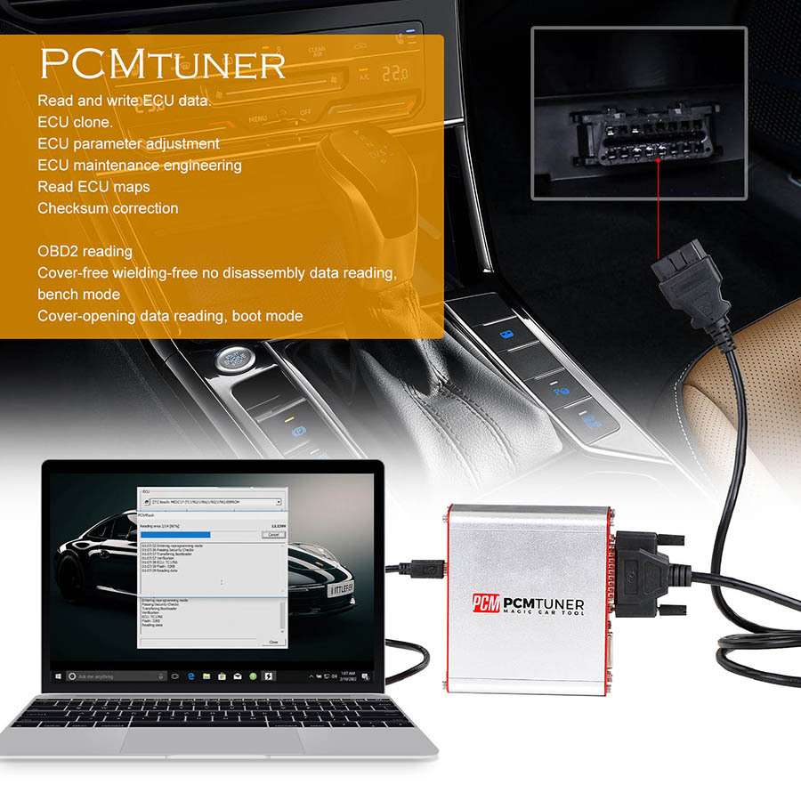 ​V1.27 PCMtuner ECU Chip Tuning Tool with 67 Software Modules Supports Pinout Diagram with Free Damaos for Users ​ ​