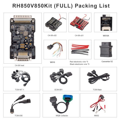 Contains RH850/V850 basic kit and optional adapters.  OBDSTAR RH850/V850 Adapter Kit Full Set