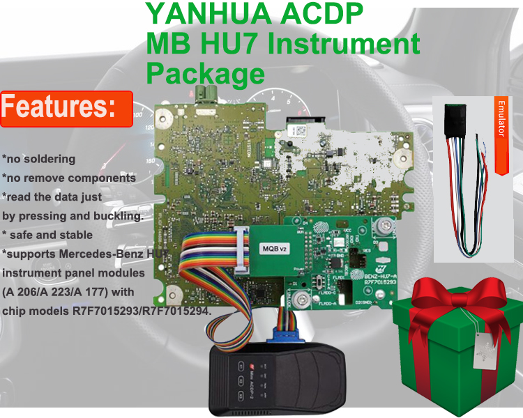 Yanhua ACDP MB HU7 Instrument Package Support Mileage Corretion For Mercedes-Benz A206 A223 A177 With Chip R7F7015923/R7F7015924