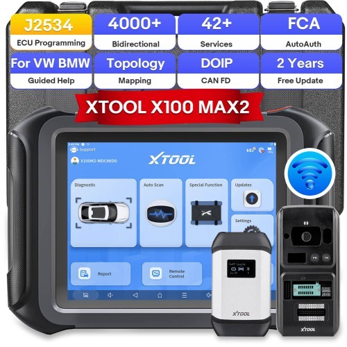 2025 XTOOL X100 MAX 2 Auto Key Programmer with J2534 VCI and KC501 Supports 42 Service Functions ECU Programming Topology Update of X100 PAD3