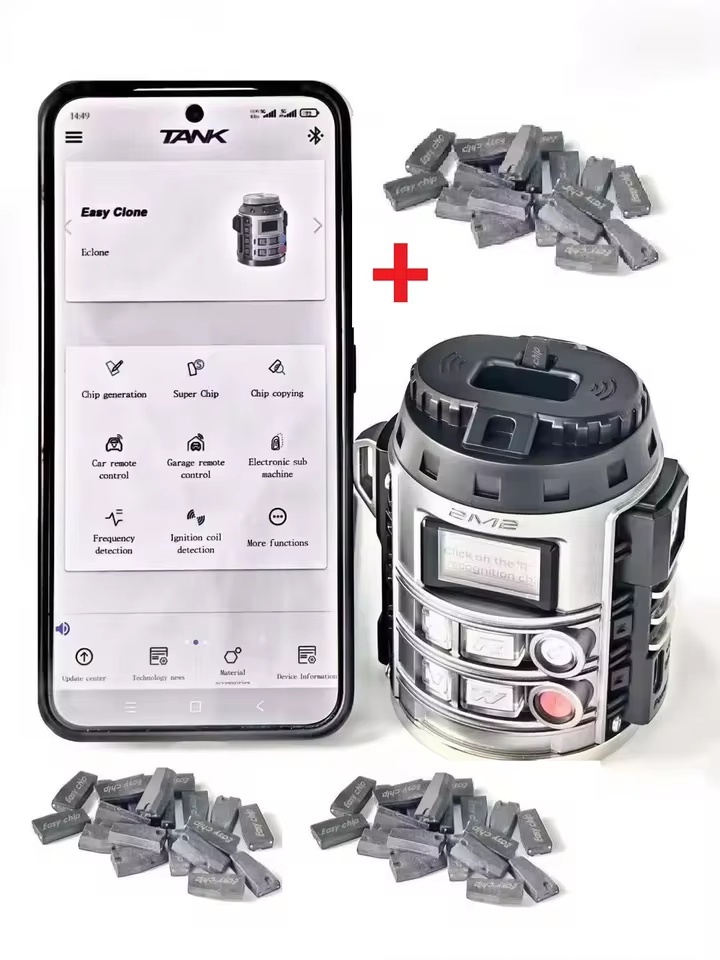 2025 New 2M2 TANK Easy Clone Super Transponder program can Clone Chip Generation Superchip Copying ID46 ID4D ID8A ID47 ID5C ID8E