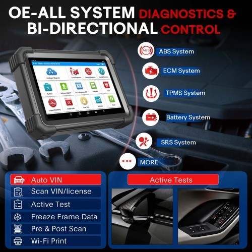 LAUNCH X431 PRO3S+ SmartLink HD for Diesel & Gasoline 12V/24V Bi-Directional Scan Tool Support ECU Coding CANFD DOIP J2534 Programming