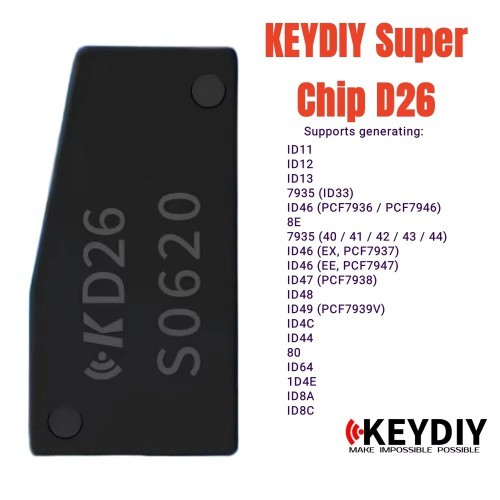 2025 KEYDIY D26 Super Chip Supports Generating 8A 8C PCF7935 PCF7936 ID46 ID47 ID48 ID49 ID4D For KD-X2 KD-X4 KD-MAX Tango