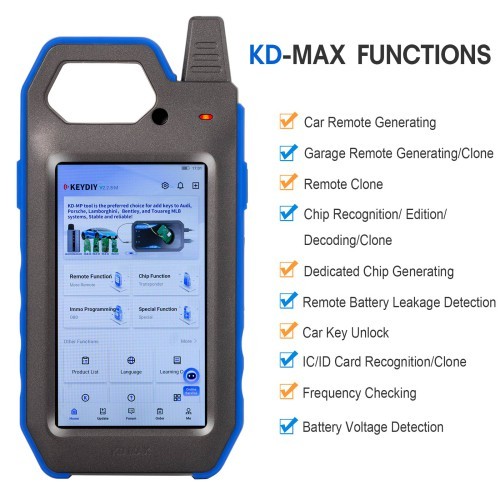 KEYDIY KD-MAX KDMAX Key Tool & Remote Generator Supports Frequency Checking/ Remote Generating/ Remote Clone/ Chip Recognition/ Car Key Unlock etc.