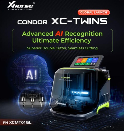 NEW XHORSE XCMT01GL CONDOR XC-TWINS Key Cutting Machine Advanced AI Recognition Ultimate Efficiency Superior Double Cutter Seamless Cutting
