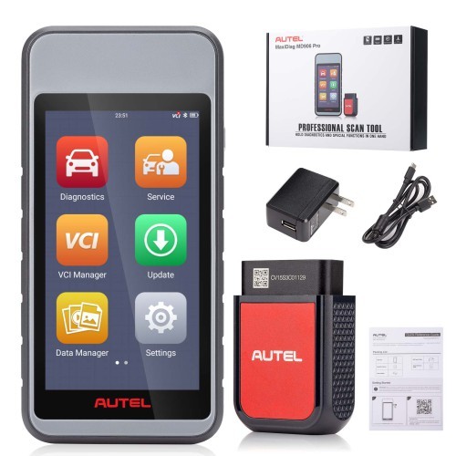 AUTEL MaxiDiag MD906 PRO Android 9 All System Bluetooth Diagnostic Tool + 11 Service Functions with Touchscreen Interface Supports CAN FD