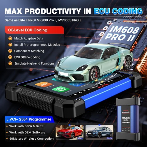 2025 Autel MaxiIM IM608 PRO II (Autel IM608 II) Full Kit with JVCI+ Plus IMKPA Accessories Get Free G-Box3 APB112