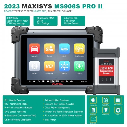2025 Autel MaxiSys MS908S Pro II Diagnostic Scan Tool Support ECU Programming Coding Upgraded of MK908P/ MS Elite/ MS908S Pro