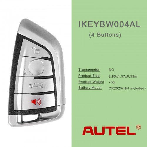 AUTEL IKEYBW004AL BMW 4 Buttons Smart Universal Key Compaitble with BMW 5pcs/lot
