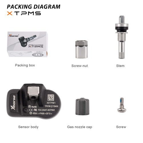 2025 Xhorse XDTPM1EN TPMS Sensor Universal Programmable XTPMS Sensor 4pcs/lot Support 315/433Mhz Work with Key Tool Max Pro/ Key Tool MIDI