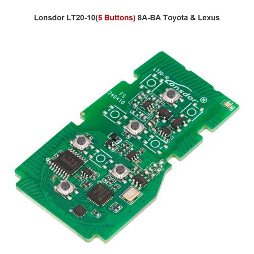 Lonsdor LT20-10 5 Buttons 8A-BA Smart Key PCB Board for 2023 Toyota Lexus – for K518 K518PRO KH100+ Adjustable Frequency