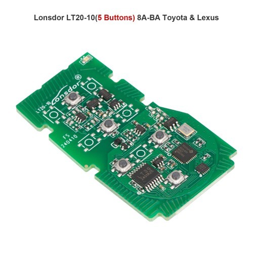 Lonsdor LT20-10 5 Buttons 8A-BA Smart Key PCB Board for 2023 Toyota Lexus – for K518 K518PRO KH100+ Adjustable Frequency