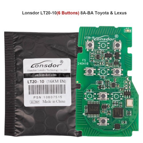 Lonsdor LT20-10 6-Button 8A-BA Smart Key PCB Board for 2023 Toyota Lexus Adjustable Frequency