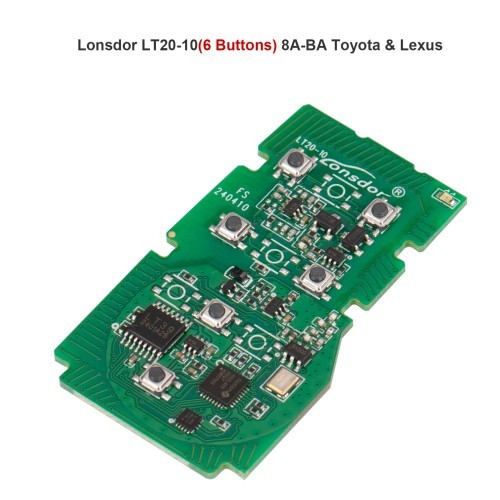 Lonsdor LT20-10 6-Button 8A-BA Smart Key PCB Board for 2023 Toyota Lexus Adjustable Frequency