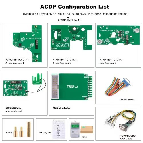 Yanhua ACDP 35 plus Module 41 for Toyota R7F7014XX/S6J3XX ODO /Bick BCM (NEC3558)Mileage Correction via OBD/CAN Connection