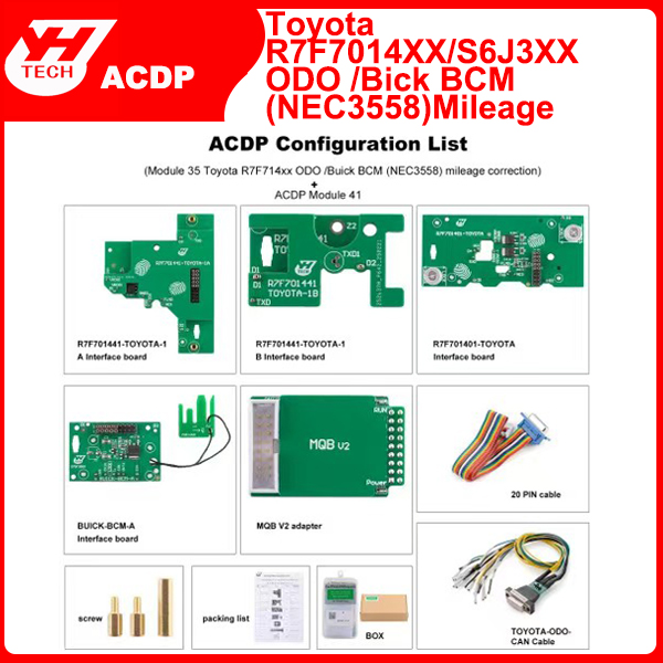 Yanhua ACDP 35 plus Module 41 for Toyota R7F7014XX/S6J3XX ODO /Bick BCM (NEC3558)Mileage Correction via OBD/CAN Connection