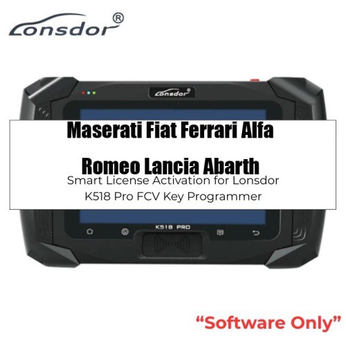 Maserati Fiat Ferrari Alfa Romeo Lancia Abarth IMMO Software License for Lonsdor K518 Pro (FCV) Key Programmer