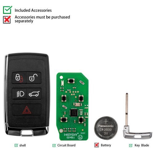 [5Pcs/Lot] KEYDIY KD ZB24-5 Universal Smart Remote Key 4+1 Buttons for Land Rover Type