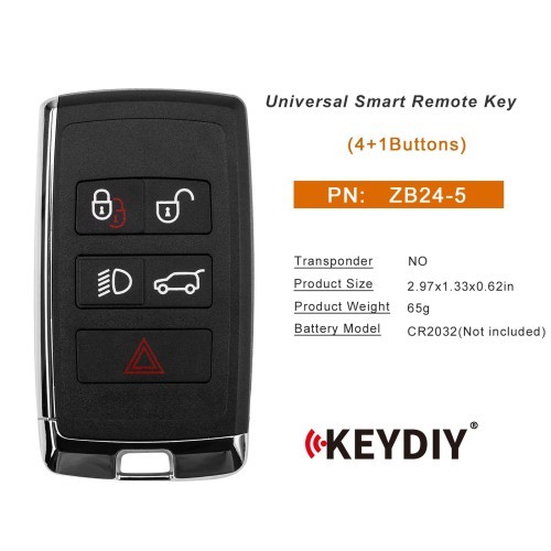 [5Pcs/Lot] KEYDIY KD ZB24-5 Universal Smart Remote Key 4+1 Buttons for Land Rover Type