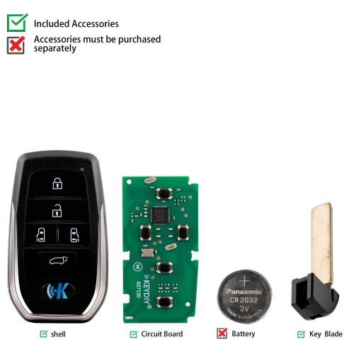 (5 Pieces/Lot)KEYDIY KD ZB35-5 Universal Smart Remote Key 5 Buttons for Toyota Type