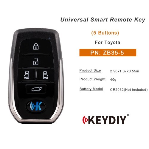 (5 Pieces/Lot)KEYDIY KD ZB35-5 Universal Smart Remote Key 5 Buttons for Toyota Type