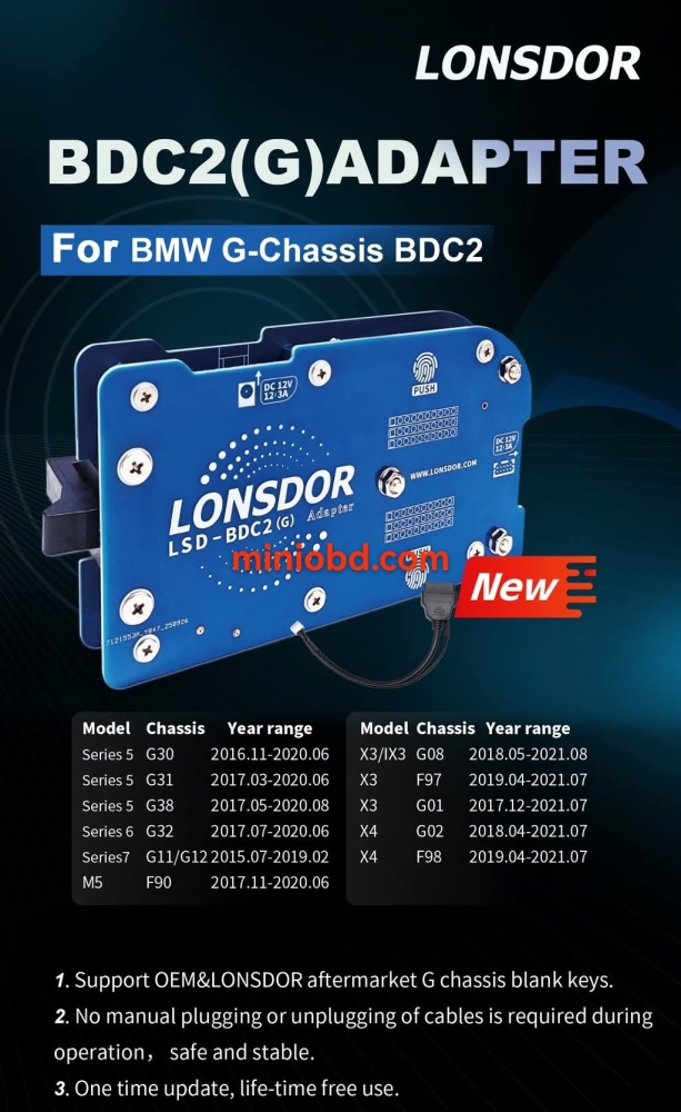 Lonsdor BMW G Series BDC2 Adapter + BDC3 Clip Adapter for K518 Pro/ K518ISE