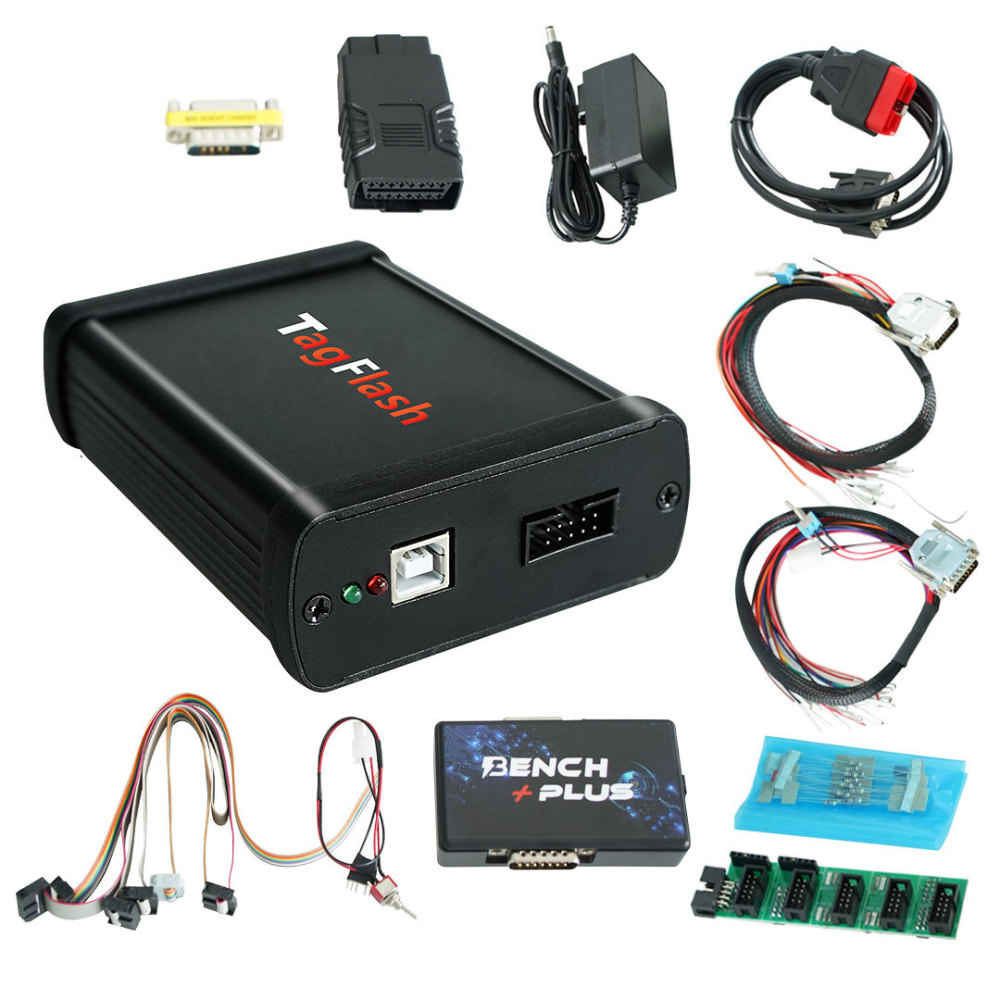 Newest TagFlash ECU Programmer Support OBD/BENCH/BOOT/BDM/ JTAG Mode Full Read TCU For Car Truck Motorbike Chip Tuning Tool