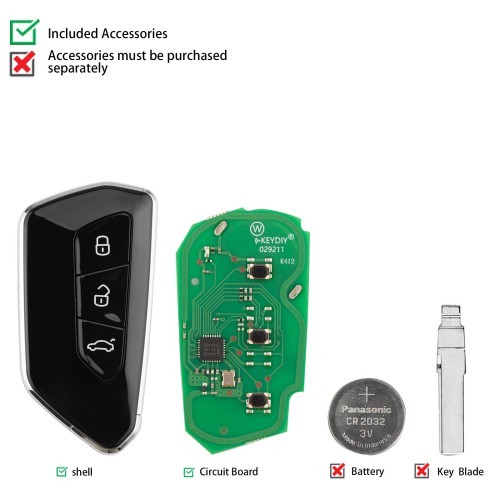 (5PCS/LOT) KEYDIY KD ZB25-3 Universal Smart Remote Key 3 Buttons for VW Type