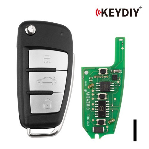 (5PCS/LOT) KEYDIY KD B02-3 (Metal Button) Universal Flip Remote Key 3 Buttons for Audi Type