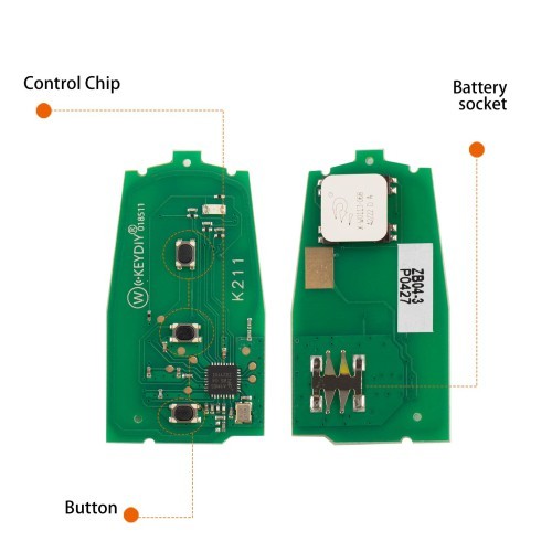 (5PCS/LOT) KEYDIY KD ZB04-3 Universal Smart Remote Key (Middle Slot) 3 Buttons for Hyundai Type