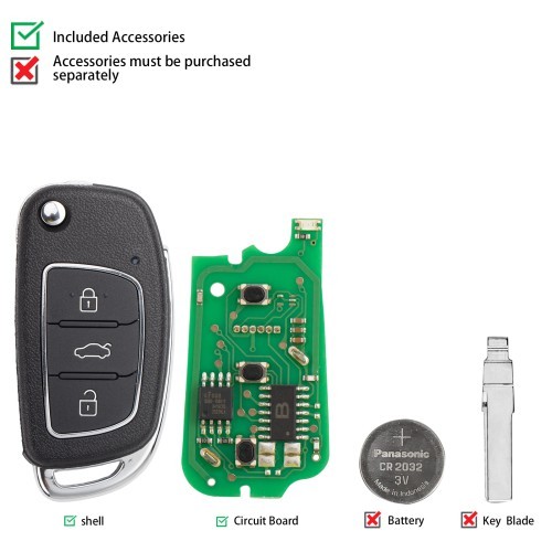 (5PCS/LOT)KEYDIY KD B16-3 Universal Flip Remote 3 Buttons Key for Hyundai KIA